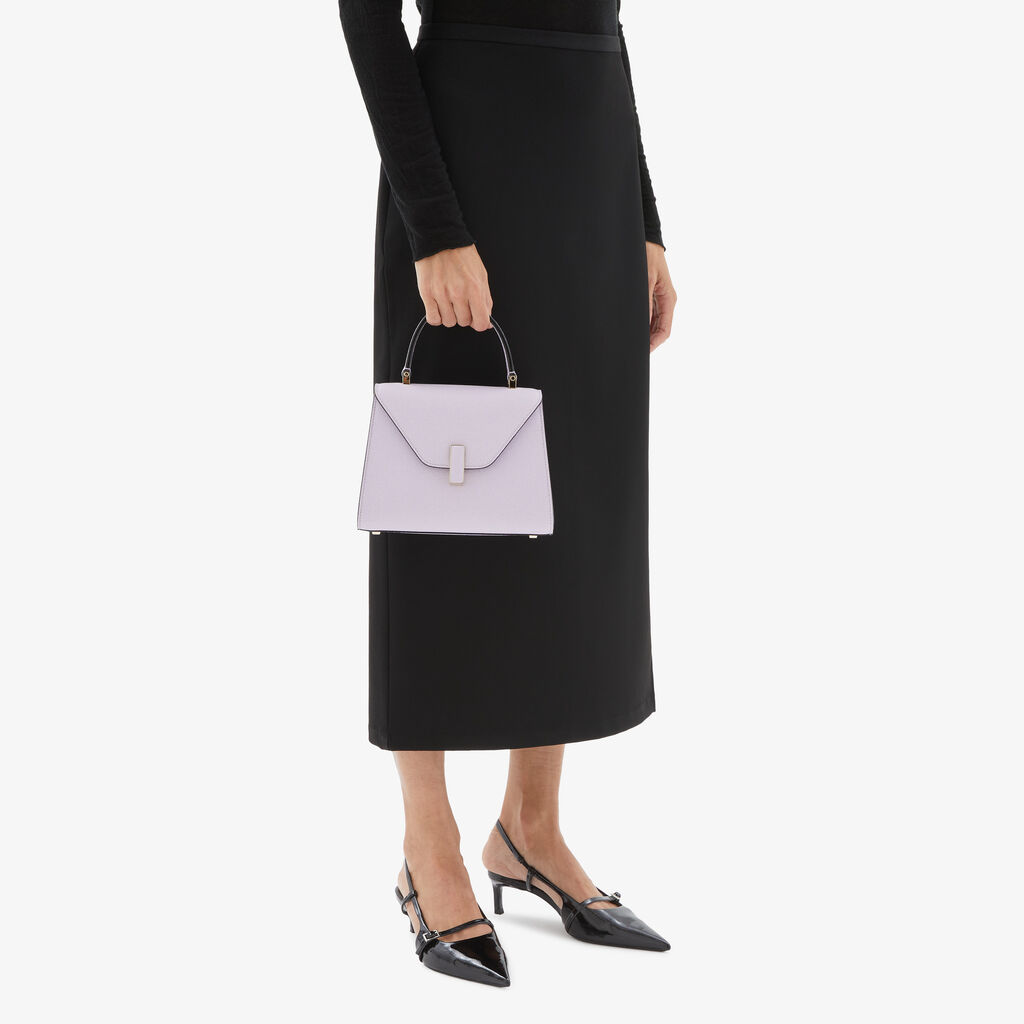 Valextra Borsa a mano Donna Mini di Lusso in Pelle Lilla | Valextra Iside Promozione