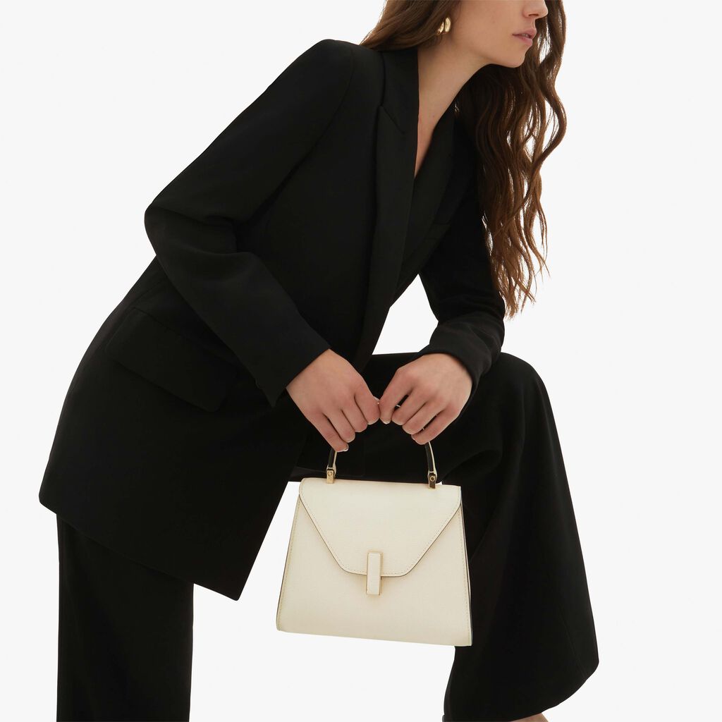 Valextra Iside: Borsa a mano Mini in Pelle Bianca | Valextra Negozi Online