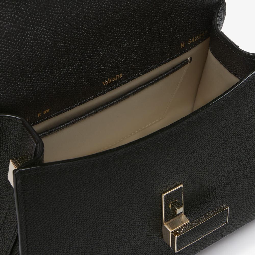 Valextra Borsa a mano Mini in Pelle Nera | Valextra Iside Consegna Veloce