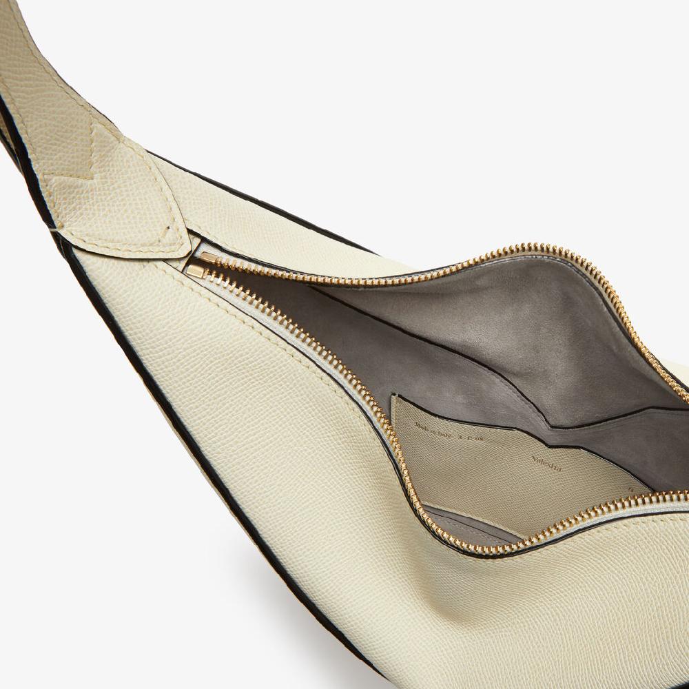 Valextra Borsa Hobo Vivi Mini | Pelle di vitello Millepunte Soft | Bianco Pergamena | Valextra Fino Al -60%