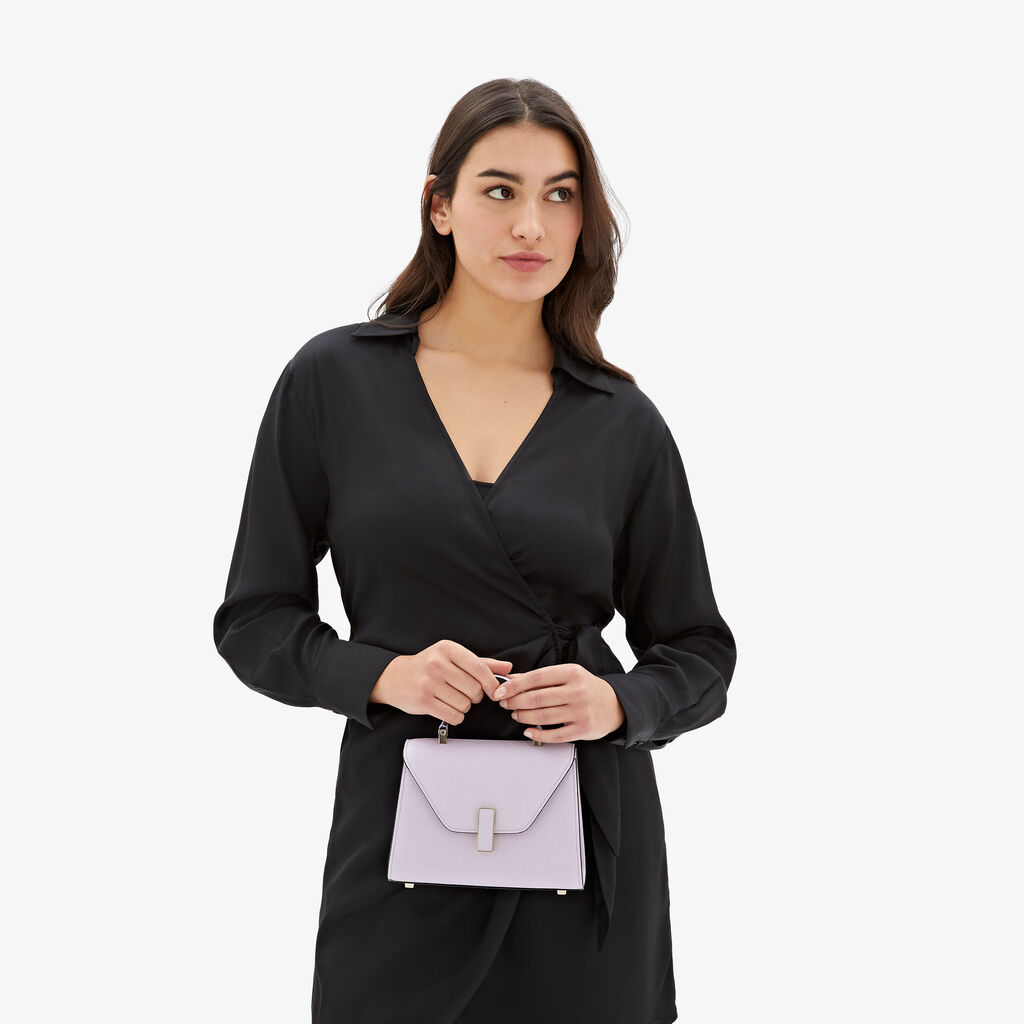 Valextra Borsa a tracolla Donna di Lusso in Pelle Lilla | Valextra Iside Novità
