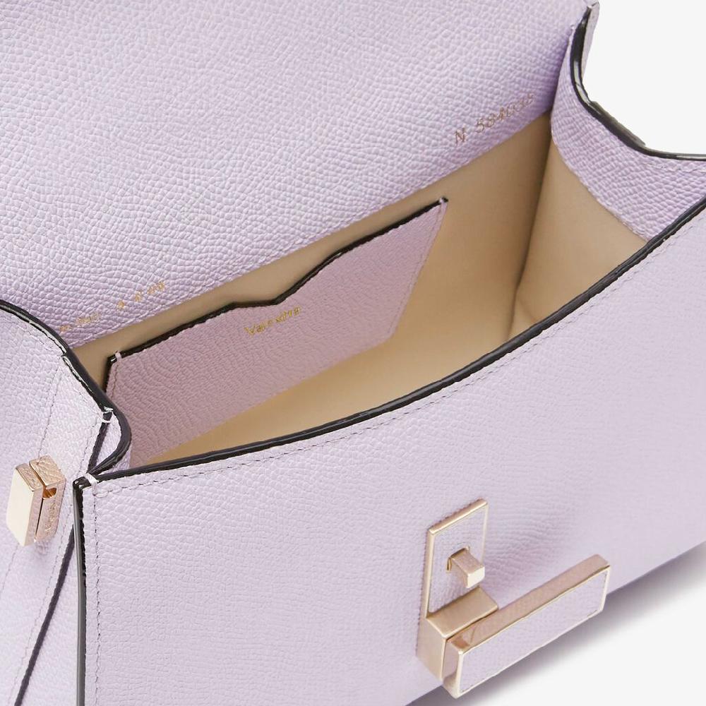 Valextra Borsa a tracolla Donna di Lusso in Pelle Lilla | Valextra Iside Novità