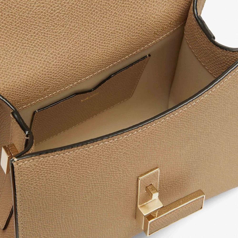 Valextra Borsetta in Pelle Beige con tracolla | Valextra Iside Presa