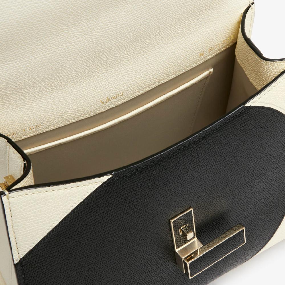 Valextra Borsa a mano da Donna Mini in Pelle Bianca e Nera | Valextra Iside Offerta