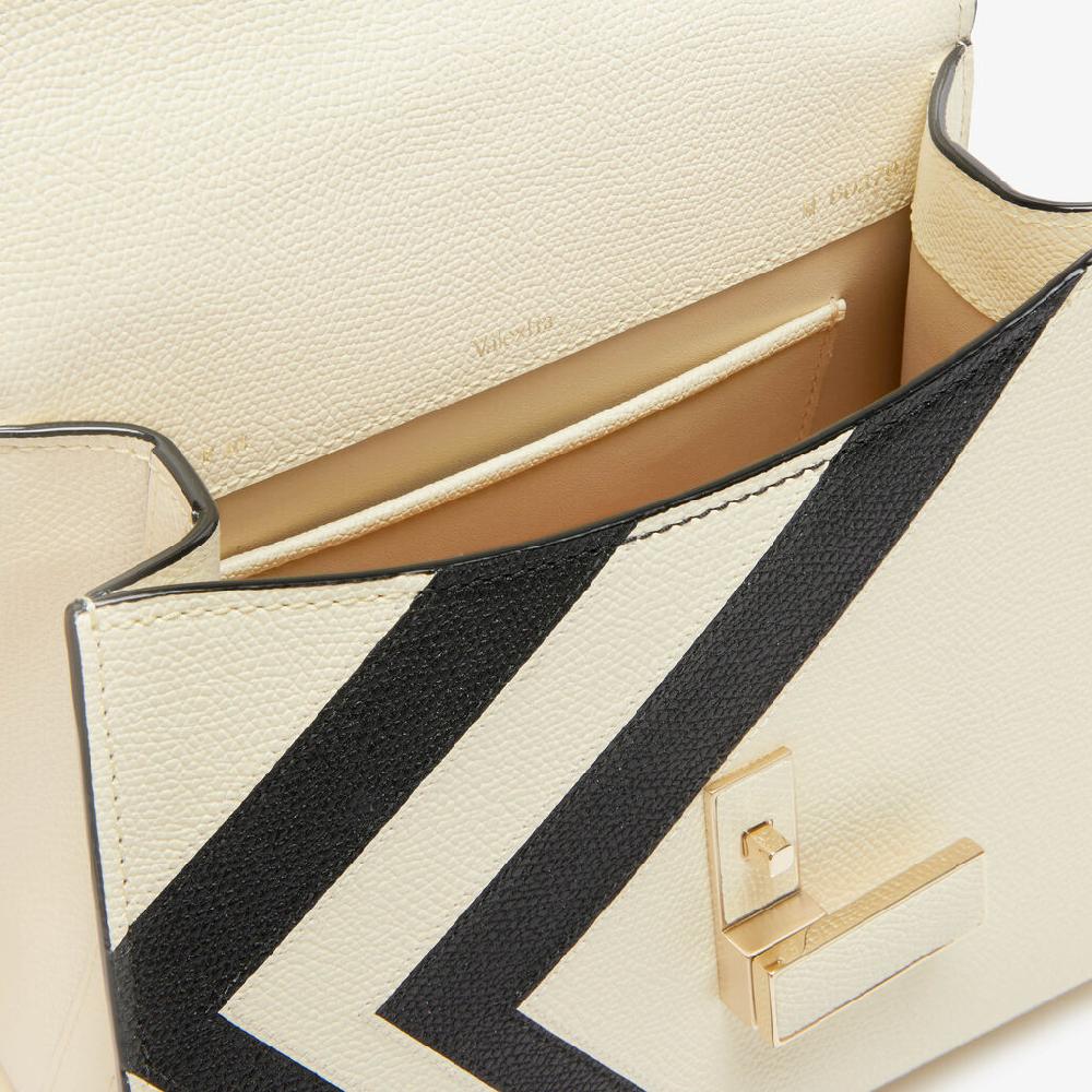 Valextra Borsa a mano Donna Pelle intarsia Bianca e Nera | Valextra Iside Economico