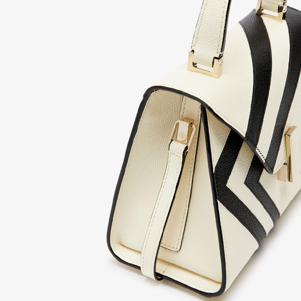 Valextra Borsa a mano Donna Pelle intarsia Bianca e Nera | Valextra Iside Economico