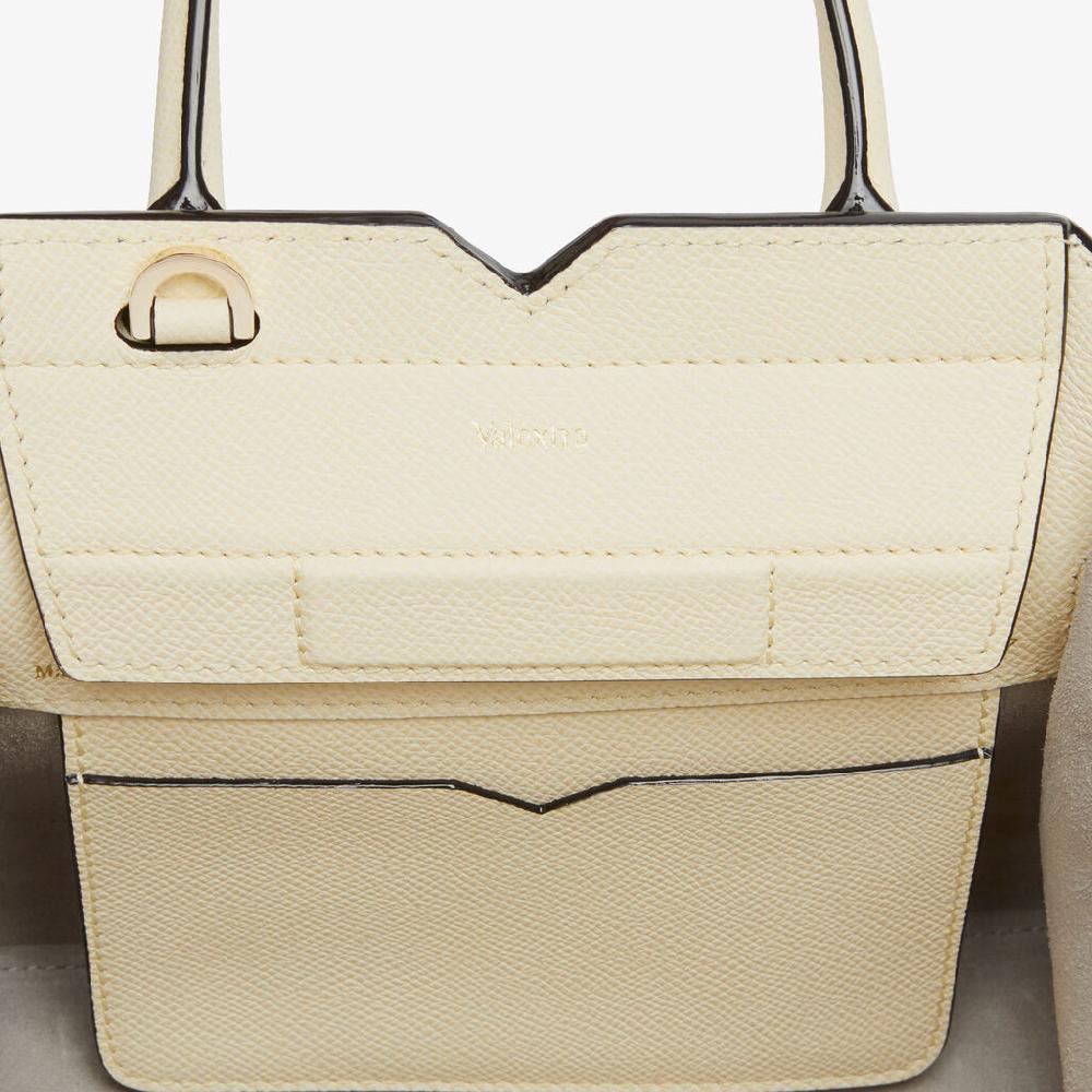 Valextra Borsa a Tracolla Milano Micro | Pelle di vitello Millepunte Soft | Bianco Pergamena | Valextra In Vendita