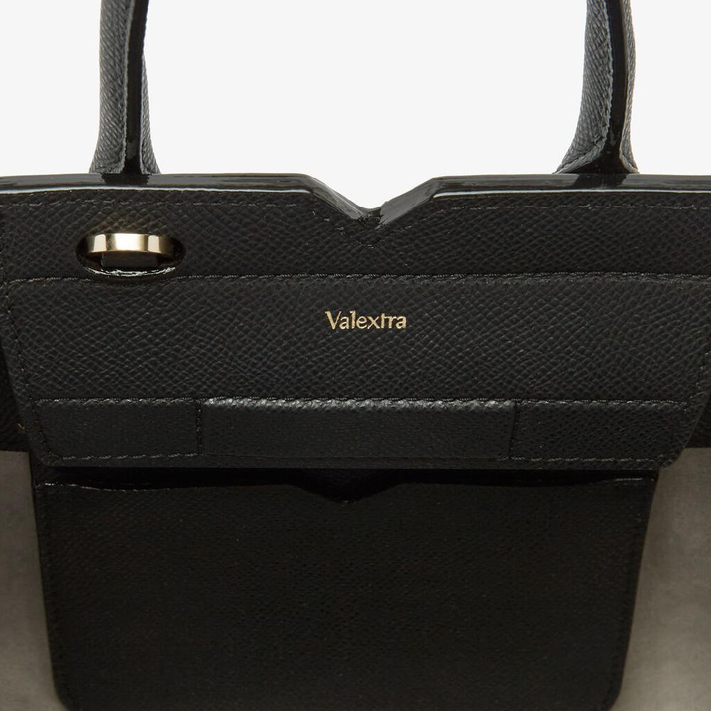 Valextra Borsa a Tracolla Milano Micro | Pelle di vitello Millepunte Soft | Nero | Valextra Saldi