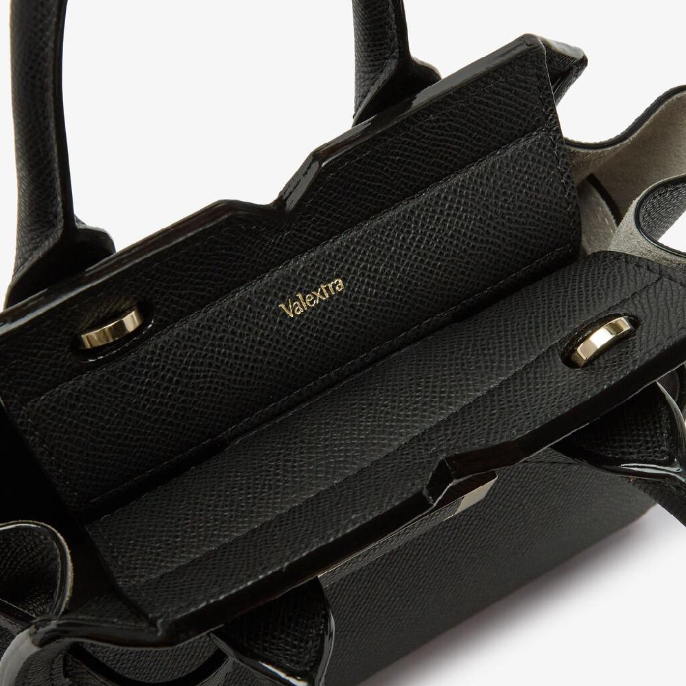 Valextra Borsa a Tracolla Milano Micro | Pelle di vitello Millepunte Soft | Nero | Valextra Saldi