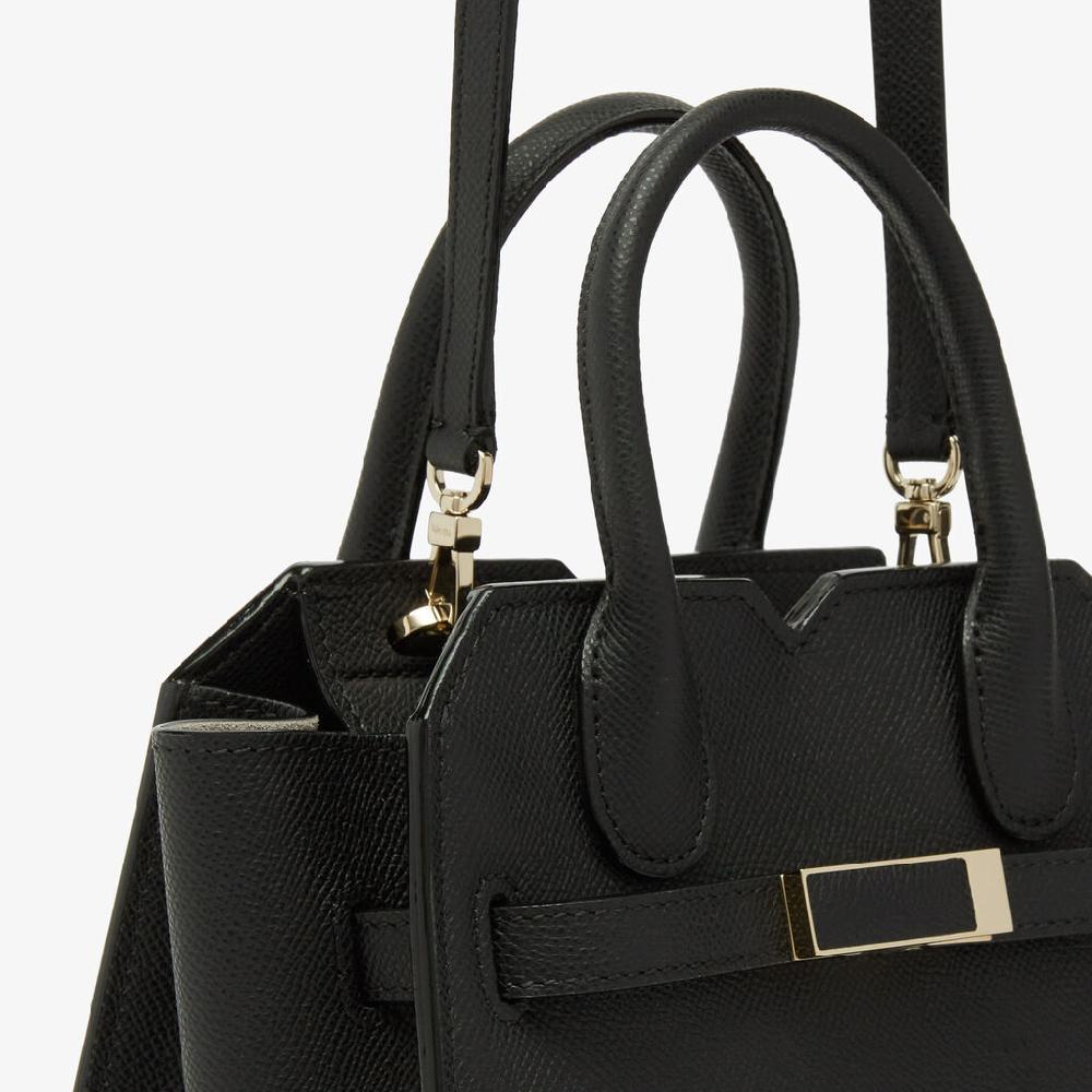 Valextra Borsa a Tracolla Milano Micro | Pelle di vitello Millepunte Soft | Nero | Valextra Saldi