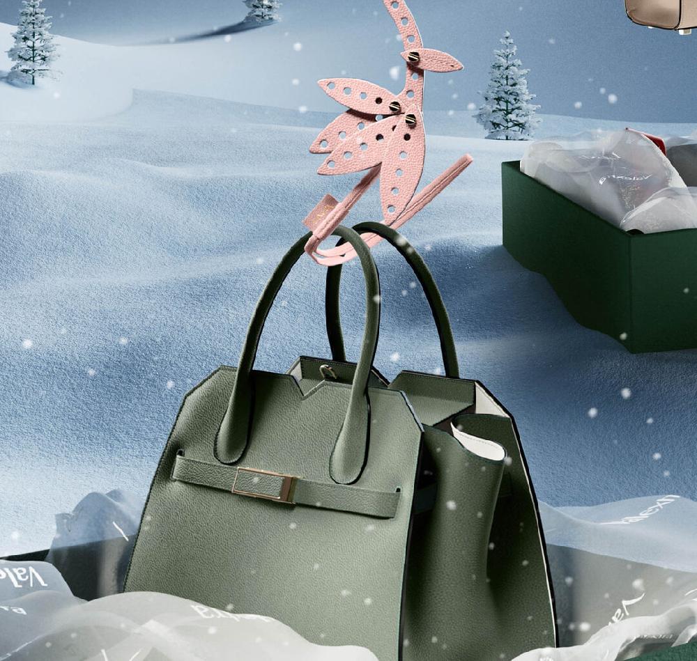 Valextra Borsa a Tracolla Milano Micro | Pelle di vitello Millepunte Soft | Verde Eucalipto | Valextra Hotsell