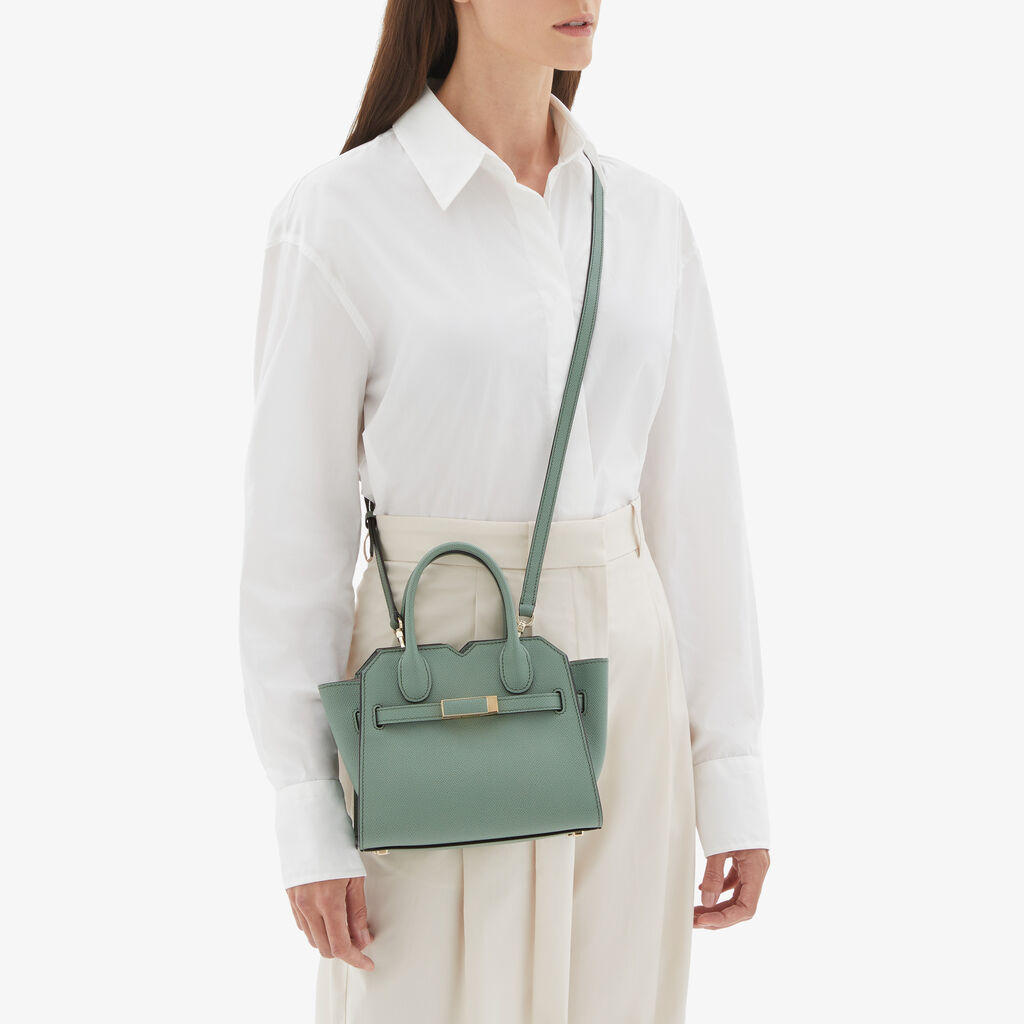 Valextra Borsa a Tracolla Milano Micro | Pelle di vitello Millepunte Soft | Verde Eucalipto | Valextra Hotsell