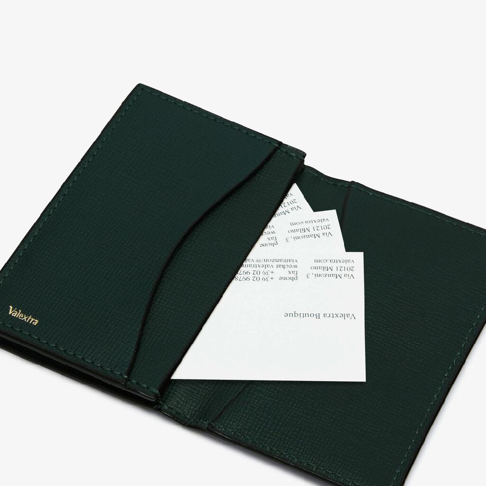 Valextra Porta carte di credito elegante in Pelle Verde | Valextra Negozio