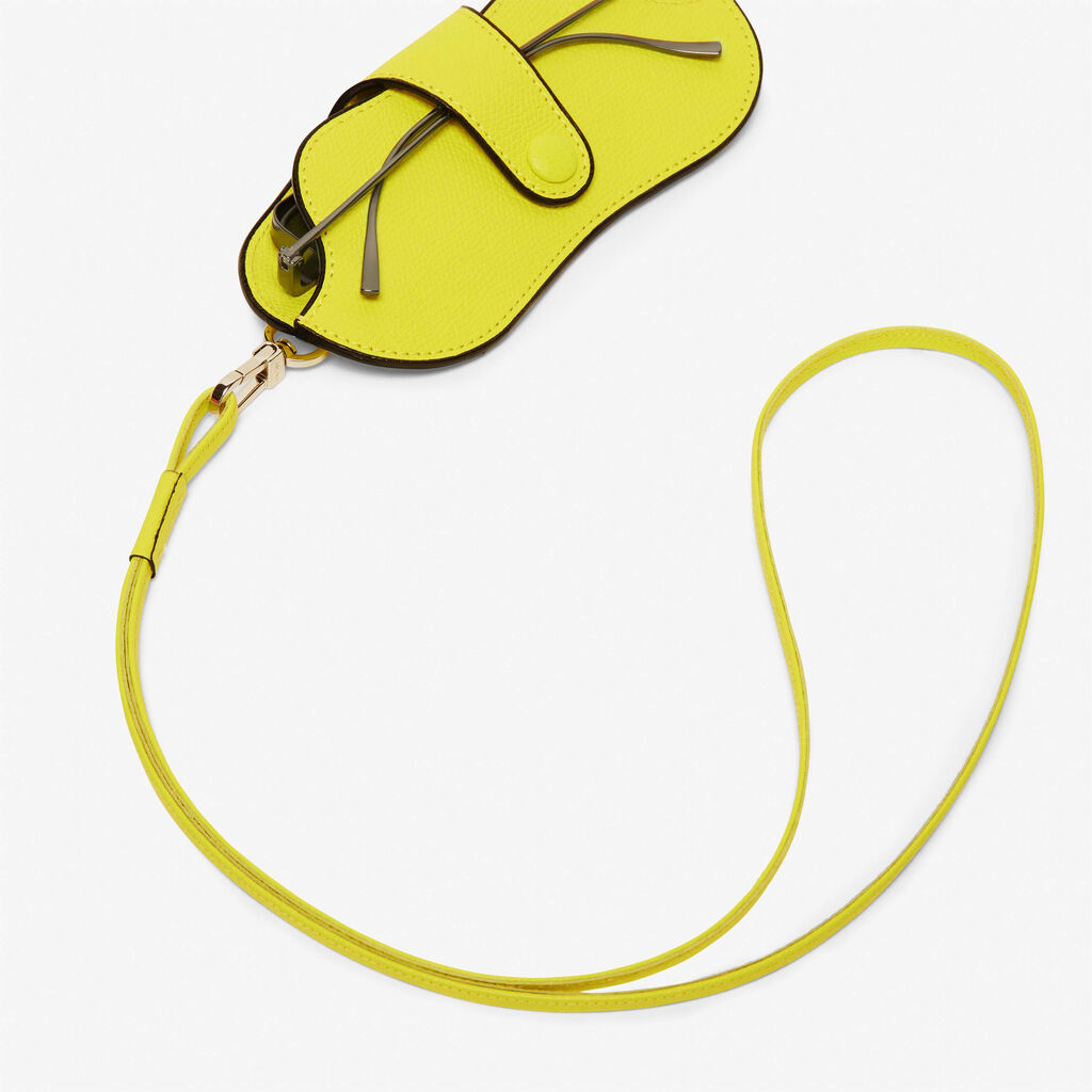 Valextra Custodia occhiali in Pelle Gialla Lime | Valextra 2025