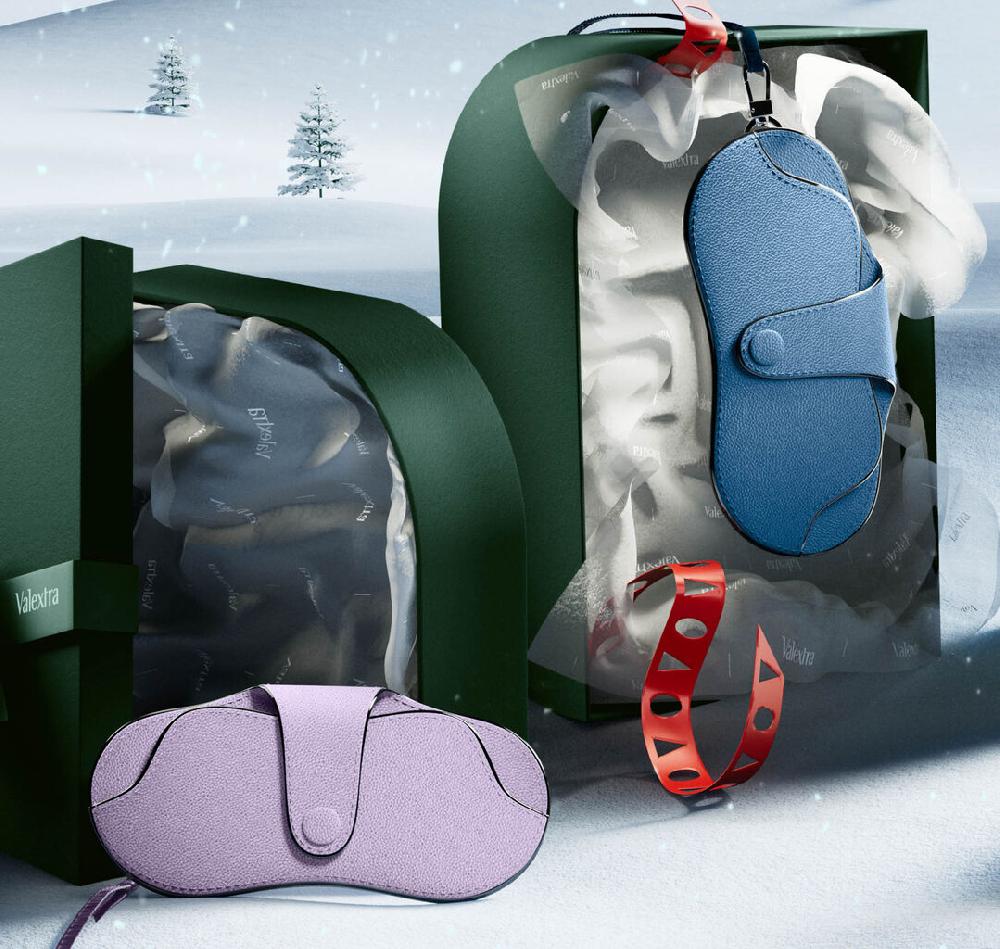 Valextra Custodia occhiali da Donna in Pelle Azzurra di Lusso | Valextra Italy