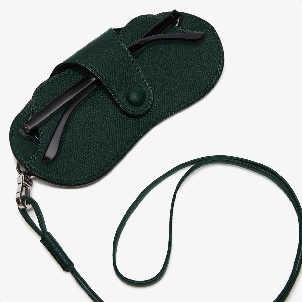 Valextra Custodia porta occhiali di Lusso in Pelle Verde | Valextra Italia
