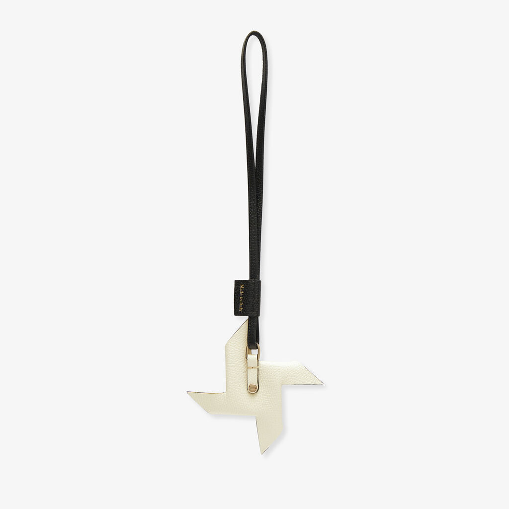 Valextra Charm Girandola | Pelle di vitello Millepunte | Nero/Bianco Pergamena | Valextra Nuovo