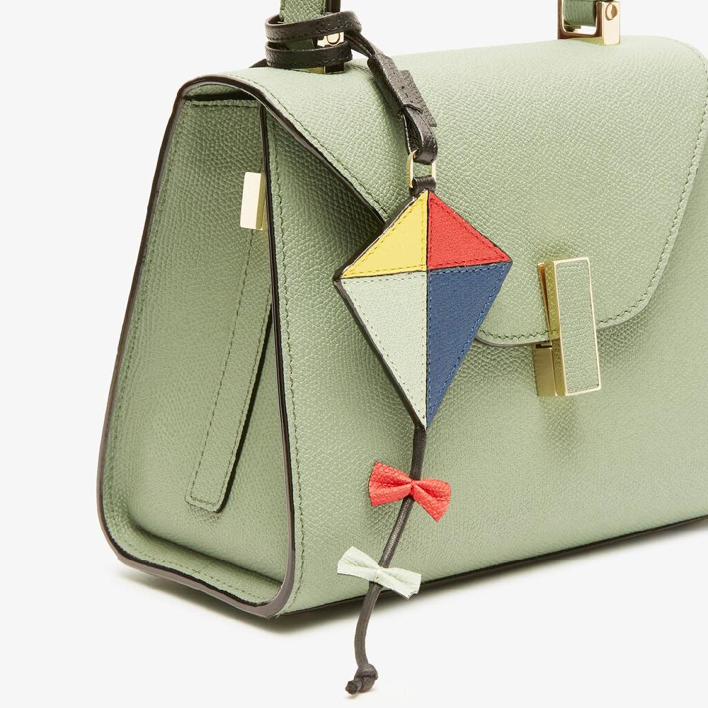 Valextra Charm Aquilone | Pelle di vitello Millepunte | Verde Menta/Blu Zaffiro/Rosso Cremisi/Giallo/Nero | Valextra Officina
