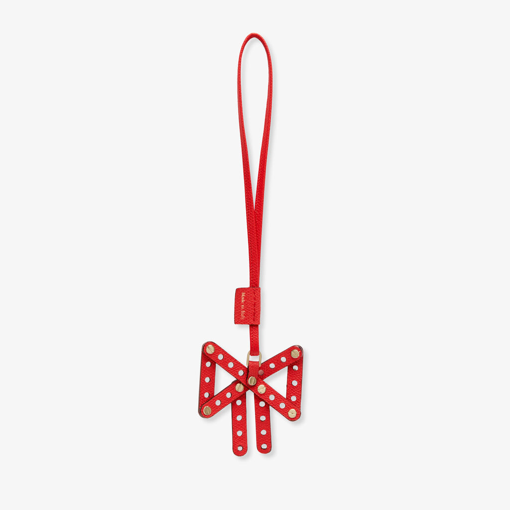 Valextra Charm Engineering Beauty Fiocco | Pelle di vitello Millepunte | Rosso Cremisi | Valextra Promozione
