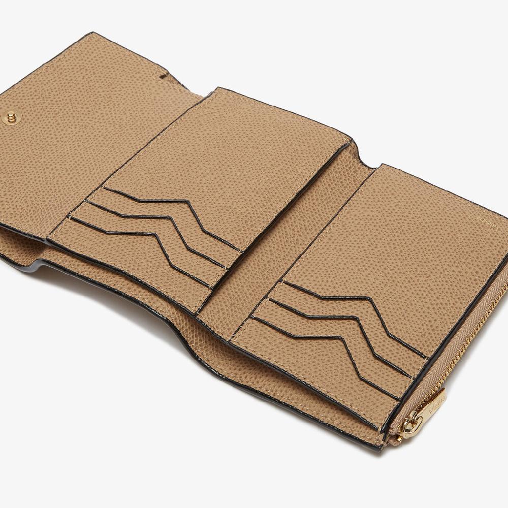 Valextra Portafoglio piccolo di Lusso in Pelle Beige | Valextra Pocket Soddisfazione Garantita