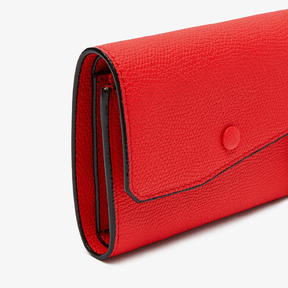 Valextra Portafoglio da Donna in Pelle Rossa cremisi | Valextra Pocket Qualità Garantita