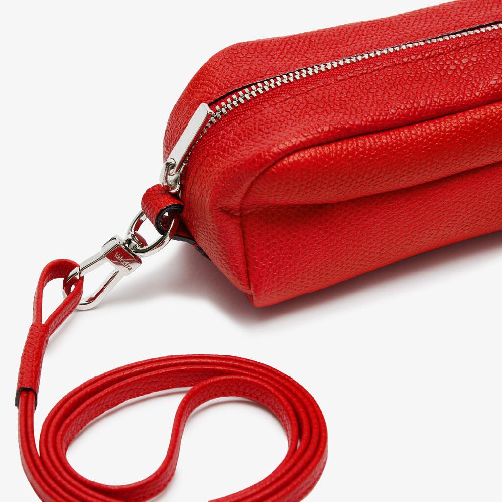 Valextra Trousse da Donna in Pelle Rossa con tracolla | Valextra Promozione Limitata