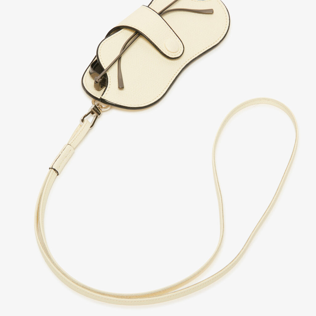 Valextra Porta occhiali con tracolla in Pelle Bianca | Valextra Shopping Online