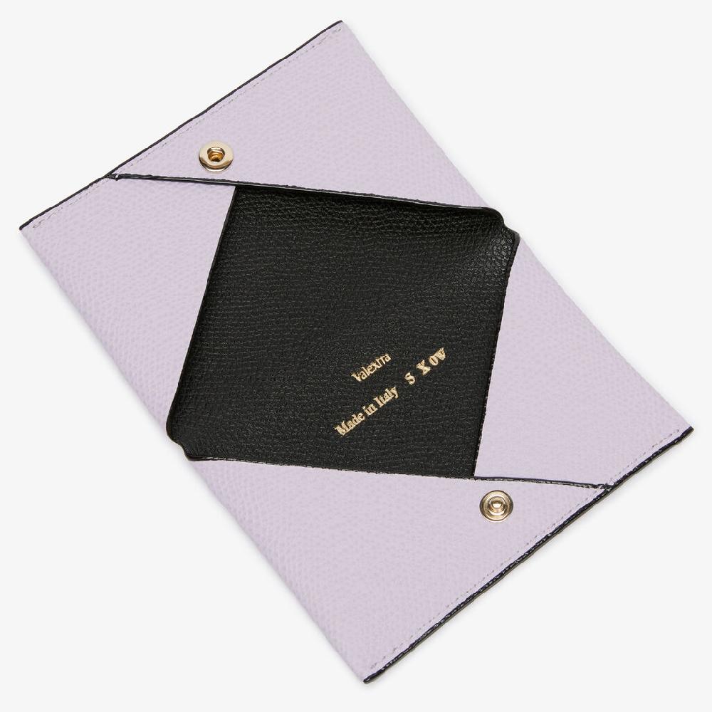 Valextra Porta carte con bottone da Donna in Pelle Rosa e Nera | Valextra Sottocosto