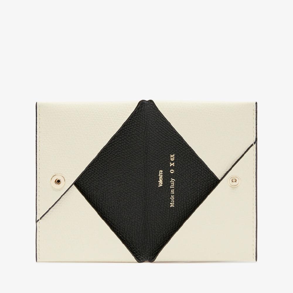 Valextra Porta carte piccolo da Donna in Pelle Bianca e Nera | Valextra Convenienza
