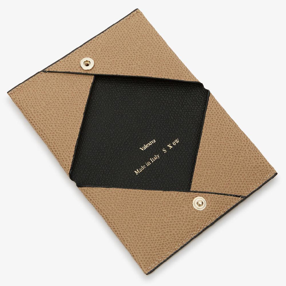 Valextra Porta carte piccolo di Lusso in Pelle Beige e Nera | Valextra Novità