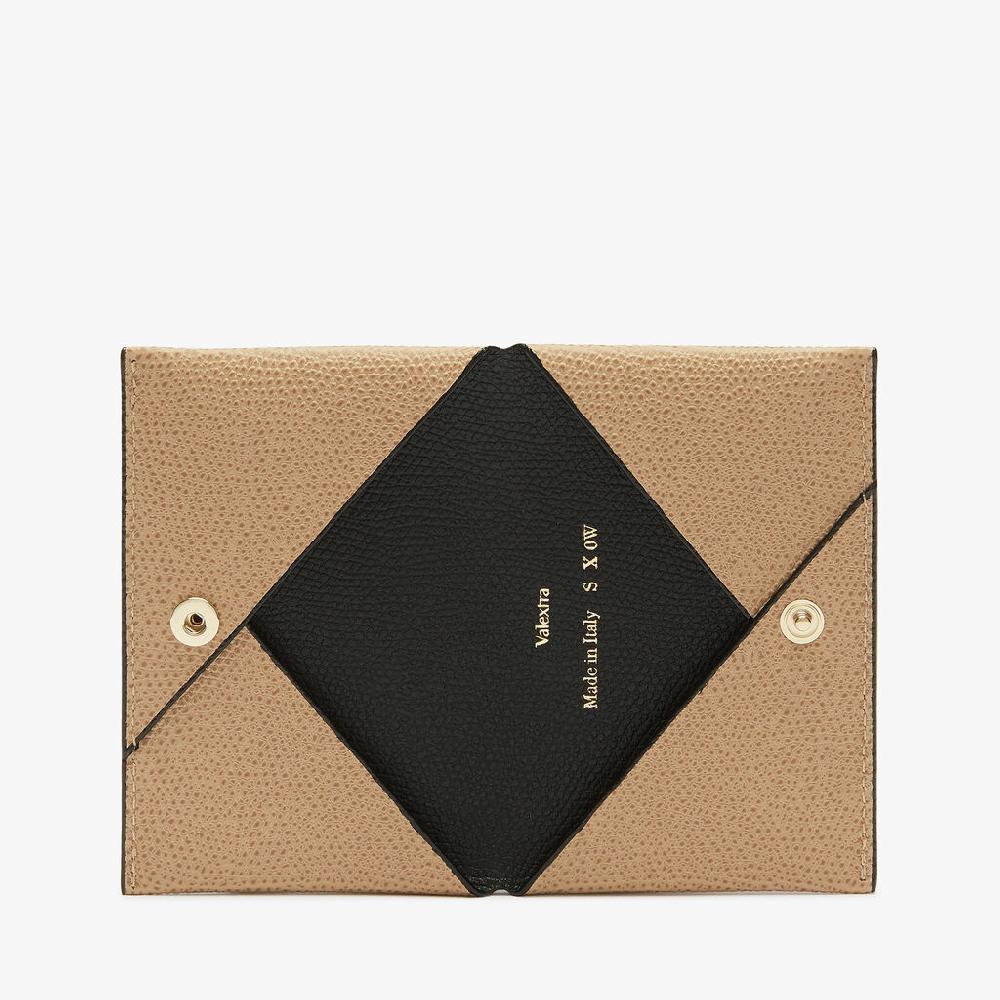 Valextra Porta carte piccolo di Lusso in Pelle Beige e Nera | Valextra Novità