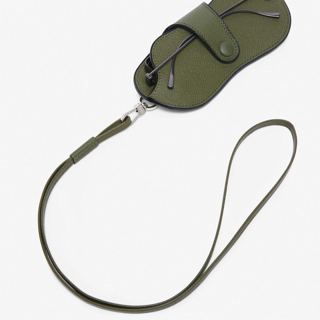 Valextra Custodia occhiali in Pelle Verde Militare | Valextra Economico