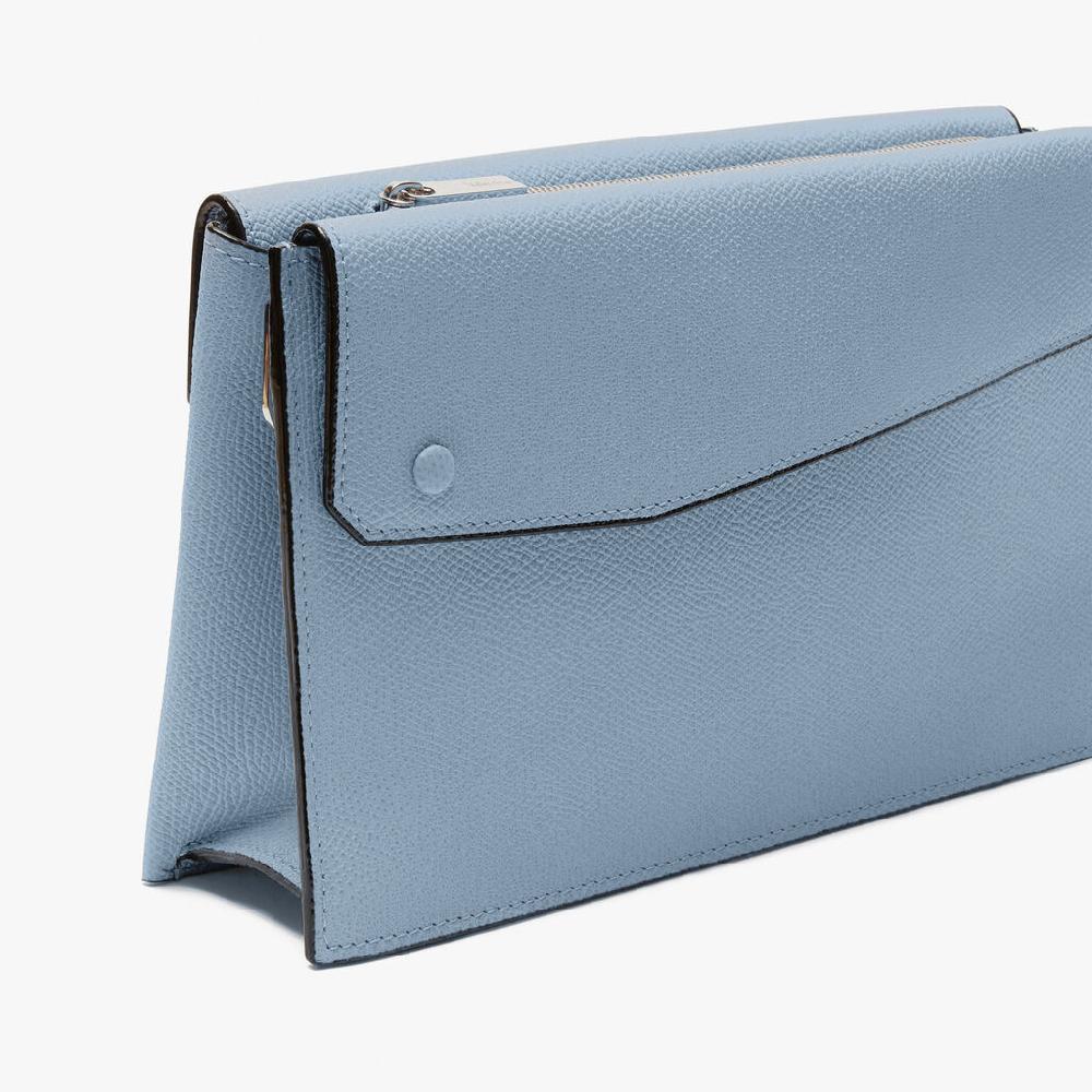 Valextra Borsa a tracolla da Uomo in Pelle Azzurra | Valextra Pocket Offerte