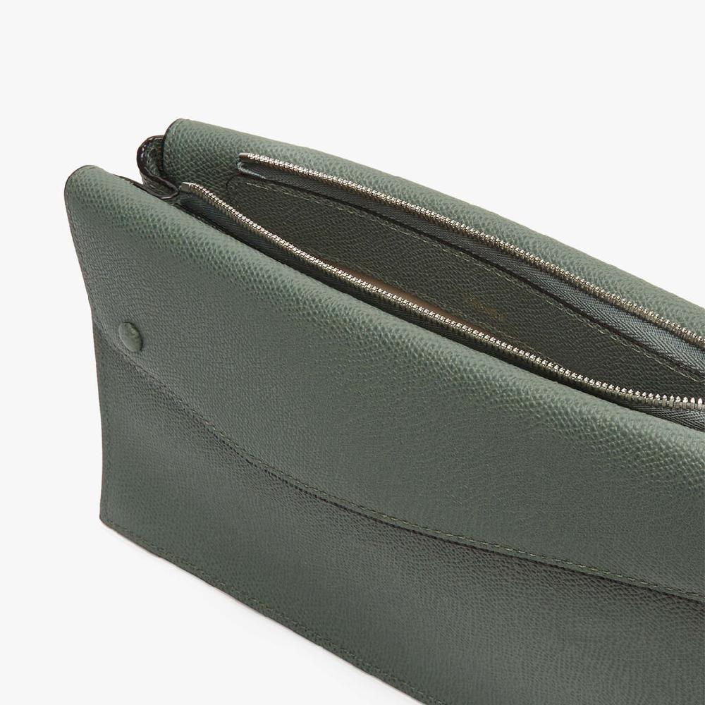 Valextra Borsa a tracolla da Uomo in Pelle Verde | Valextra Pocket Vendita Calda