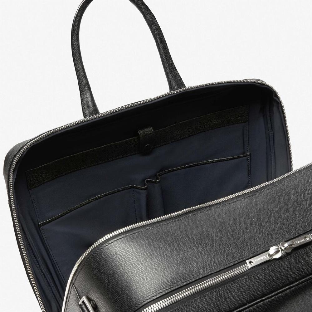 Valextra Valextra Avietta: Borsa business Grande in Pelle Nera In Saldo