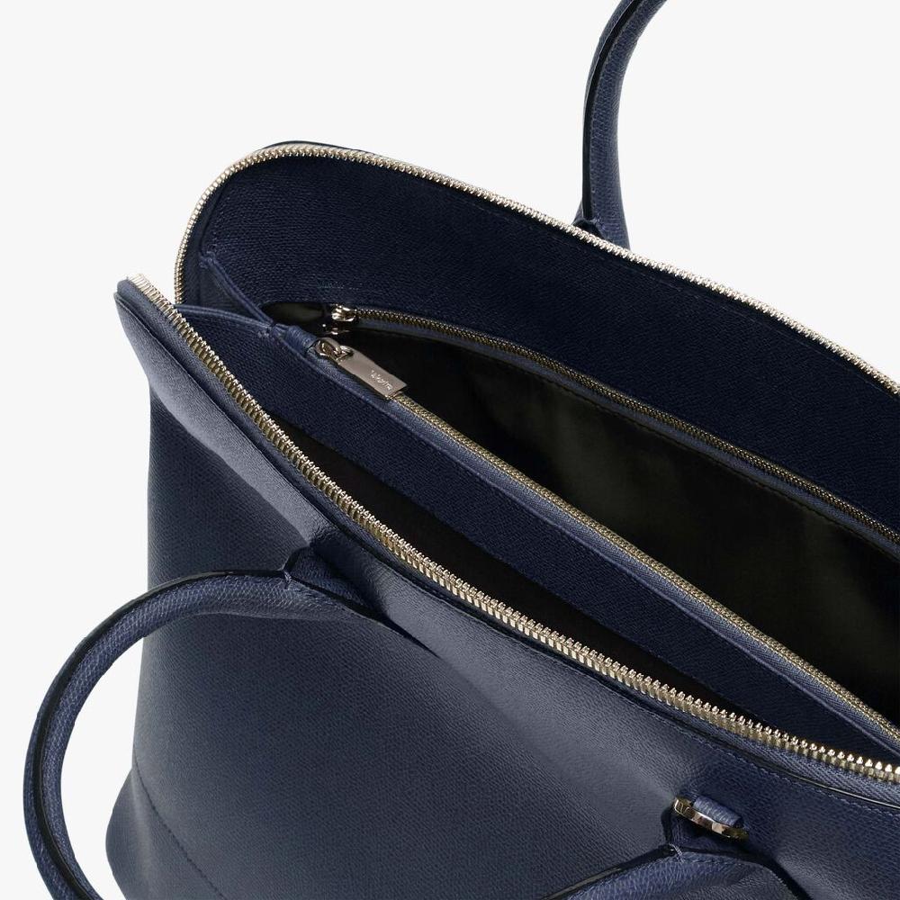 Valextra Borsa tote da ufficio in Pelle Blu | Valextra My Logo 2025