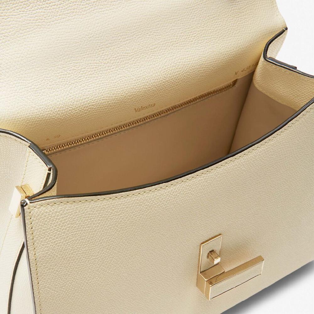 Valextra Valextra Iside: Borsa a mano Media in Pelle Bianca Pezzi Unici