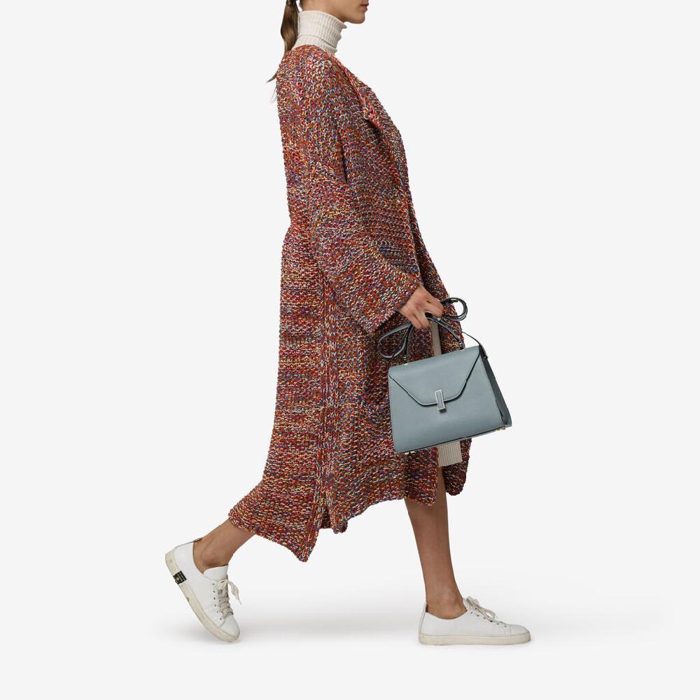 Valextra Valextra Iside: Borsa a mano Media in Pelle Blu Qualità Garantita