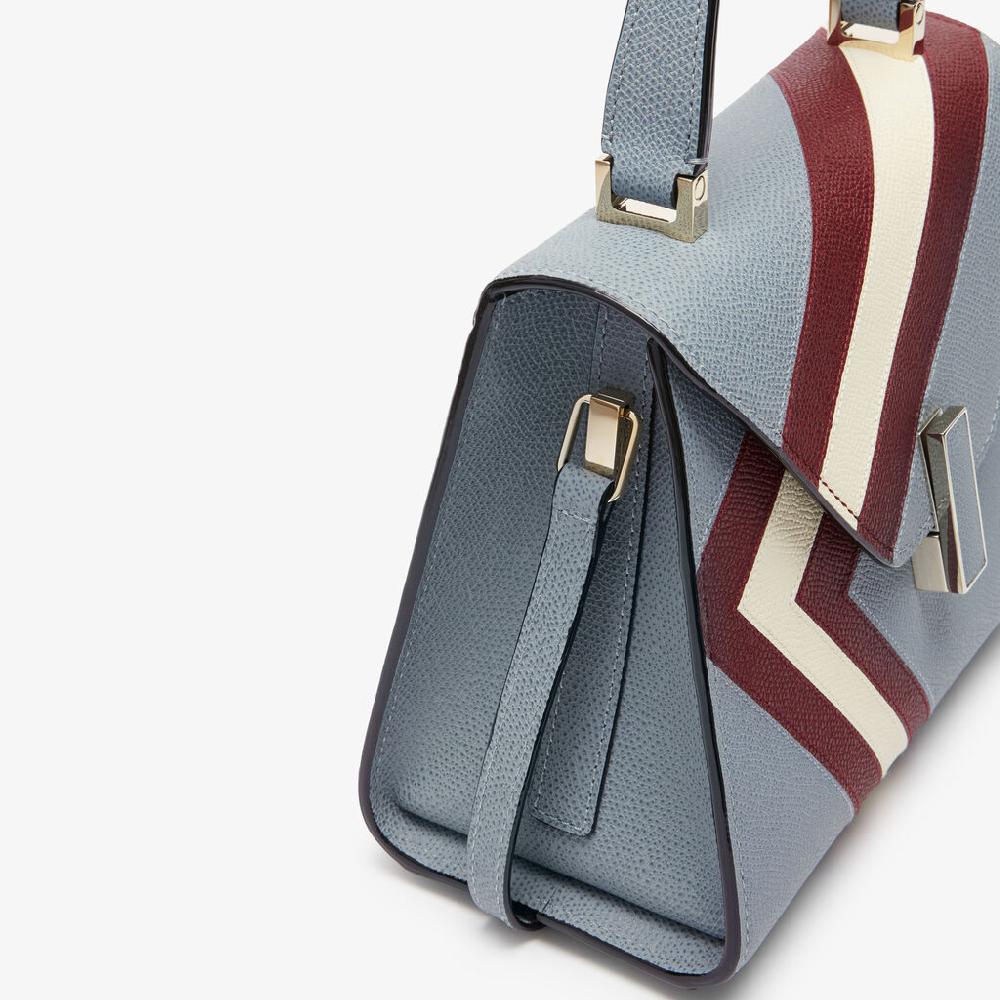 Valextra Borsa Donna Pelle intarsia Blu e Boreaux | Valextra Iside Acquista Ora