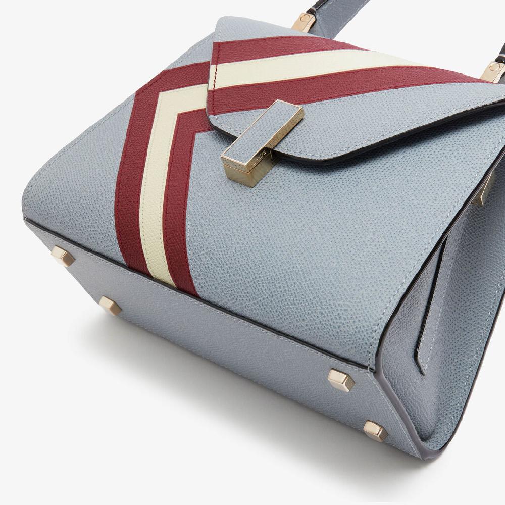 Valextra Borsa Donna Pelle intarsia Blu e Boreaux | Valextra Iside Acquista Ora
