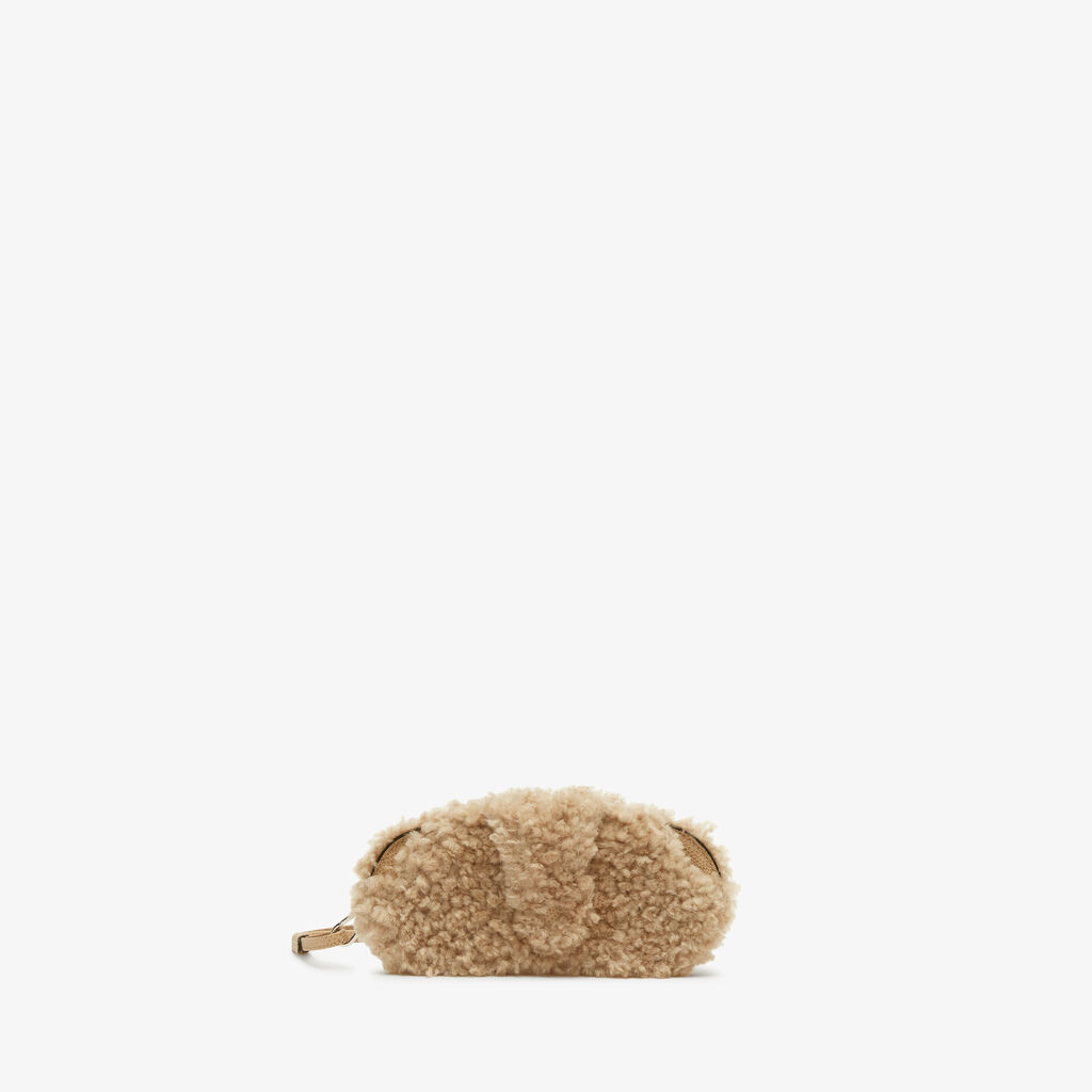Valextra Custodia porta occhiali di Lusso in Shearling Beige Consegna Veloce