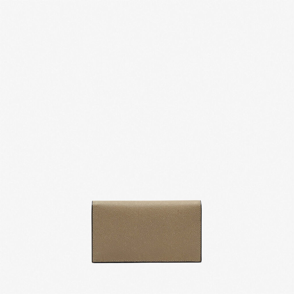 Valextra Valextra Brera: Portafoglio grande in Pelle Marrone Tortora Shopping Online