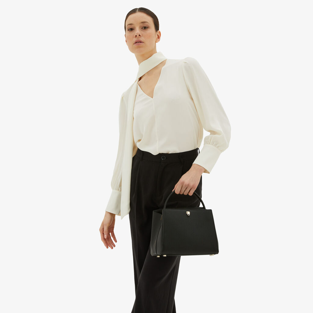 Valextra Borsa a mano da Donna in Pelle Nera | Valextra Brera Sottocosto