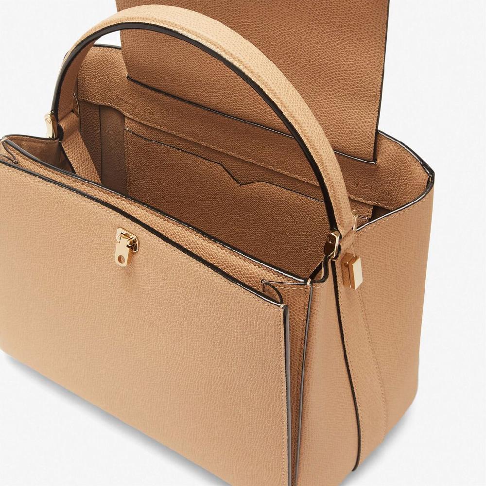 Valextra Borsetta a mano in Pelle Beige con tracolla | Valextra Brera Convenienza