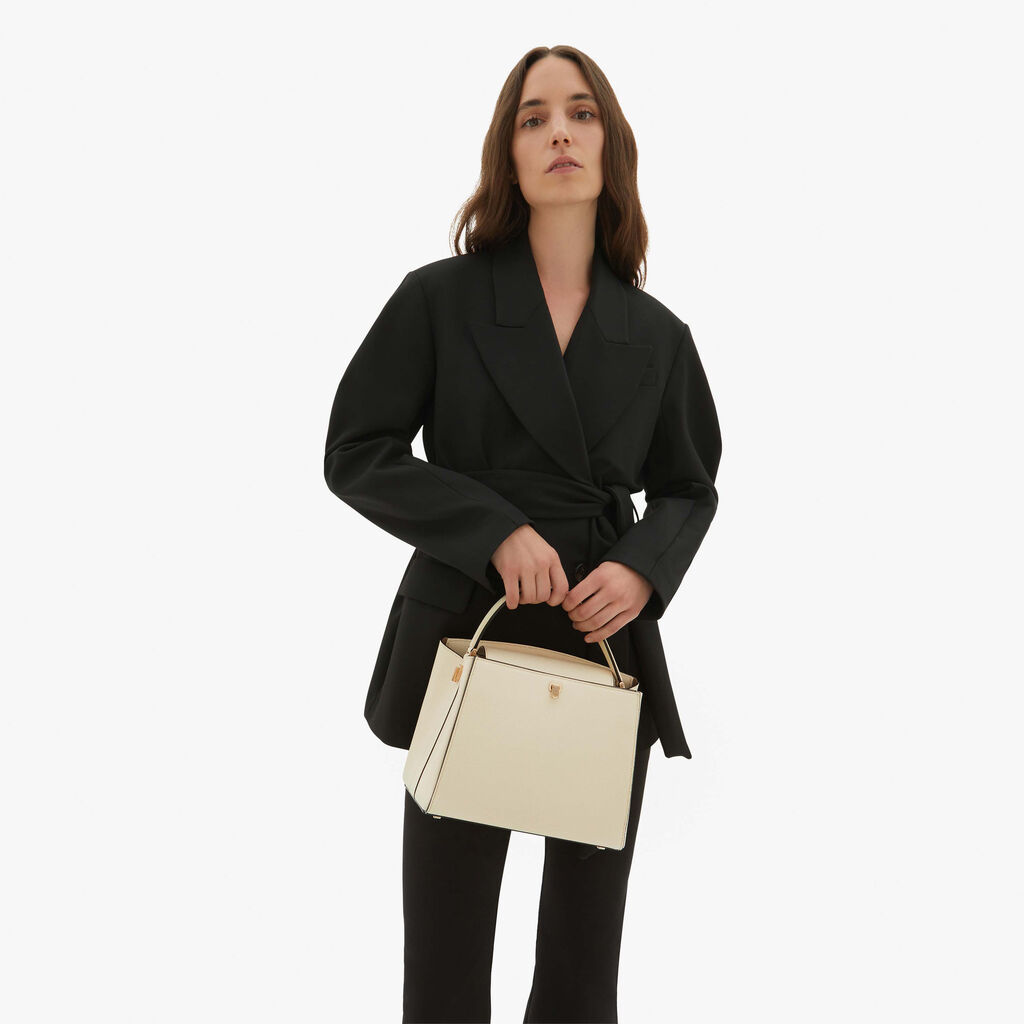 Valextra Borsetta a mano elegante in Pelle Bianca | Valextra Brera Novità