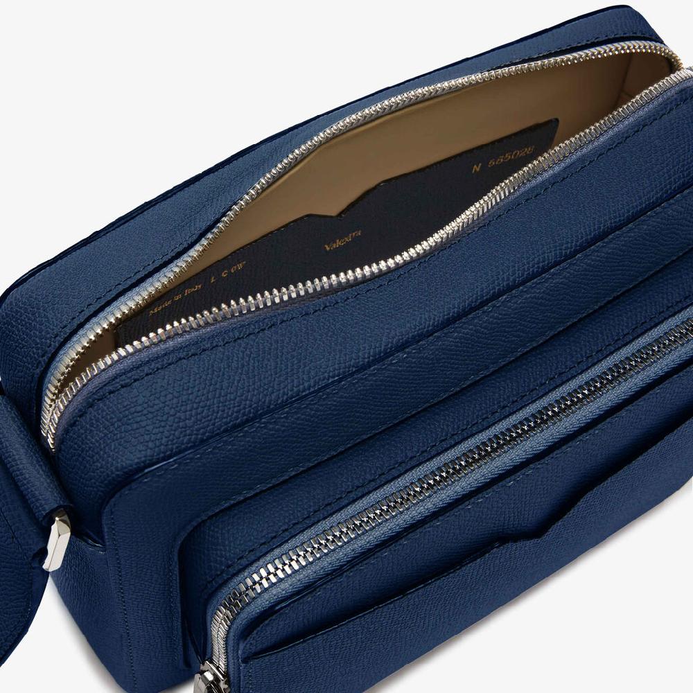 Valextra Borsa reporter da Uomo in Pelle Blu Zaffiro | Valextra V-Line Hotsell
