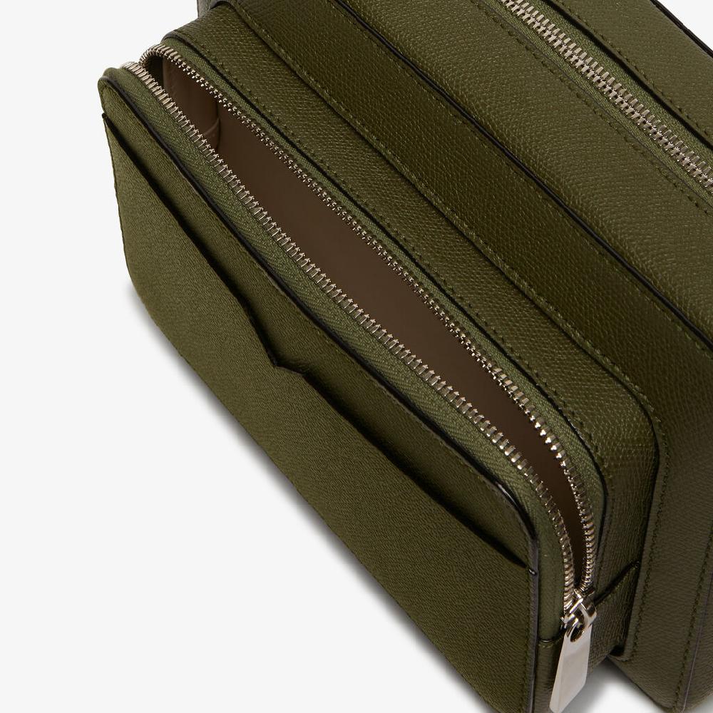 Valextra Borsa a tracolla da Uomo Verde Militare | Valextra V-Line Saldi Di Fabbrica