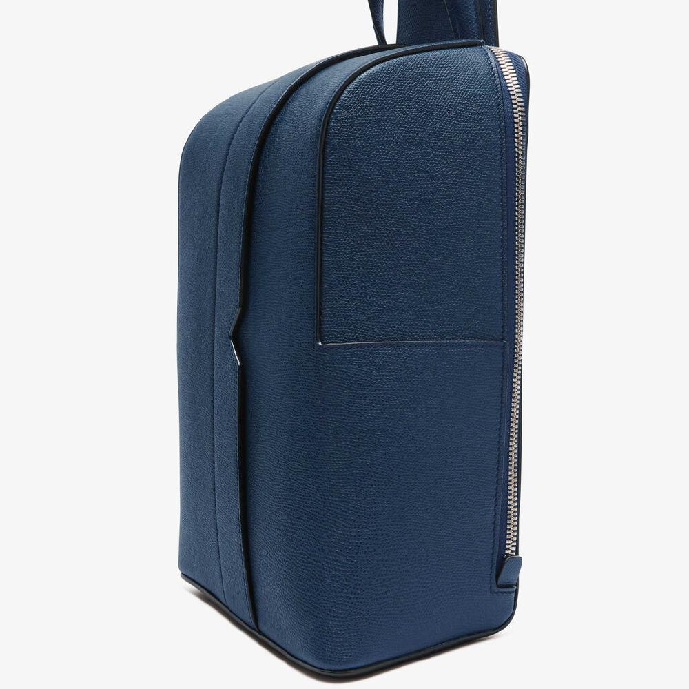 Valextra Zaino monospalla Uomo di Lusso in Pelle Blu | Valextra V-Line I Più Venduti