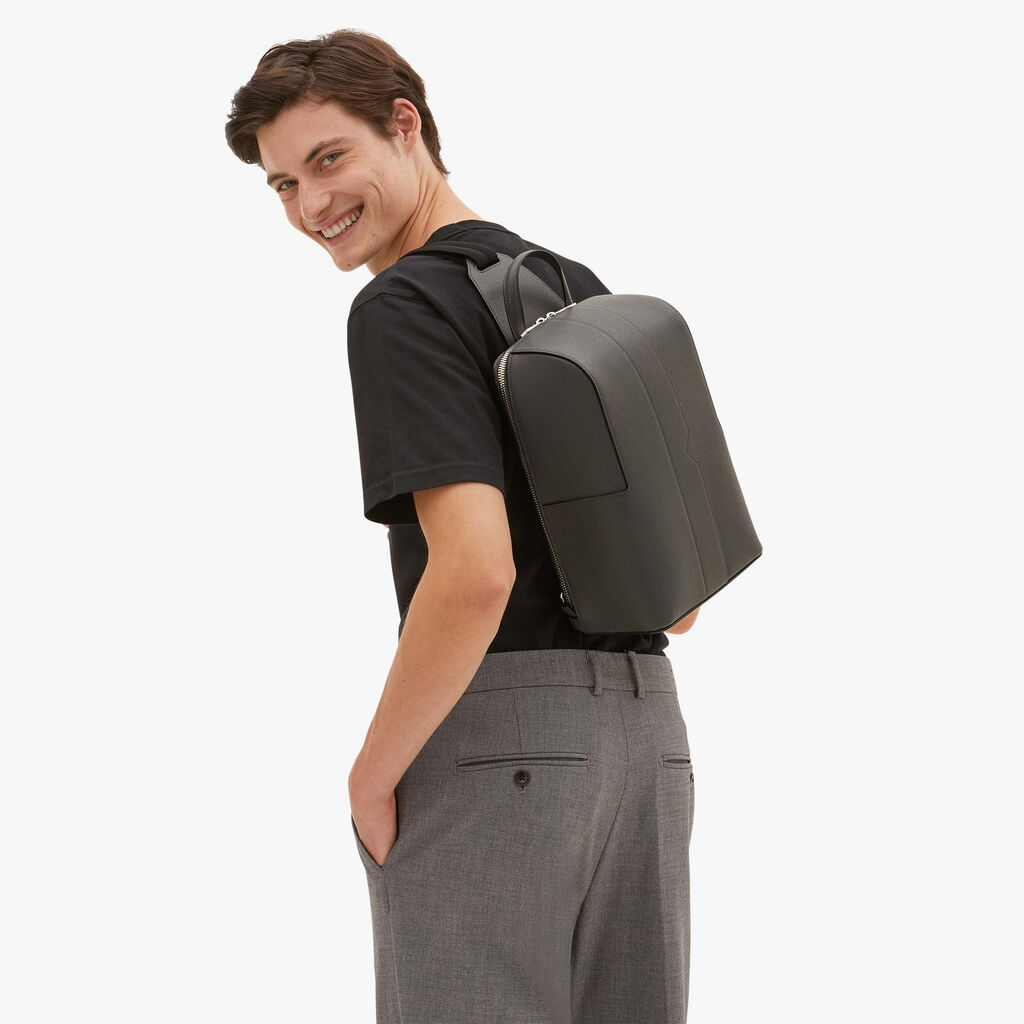 Valextra Zaino monospalla elegante in Pelle Grigia | Valextra V-Line Vendite Flash