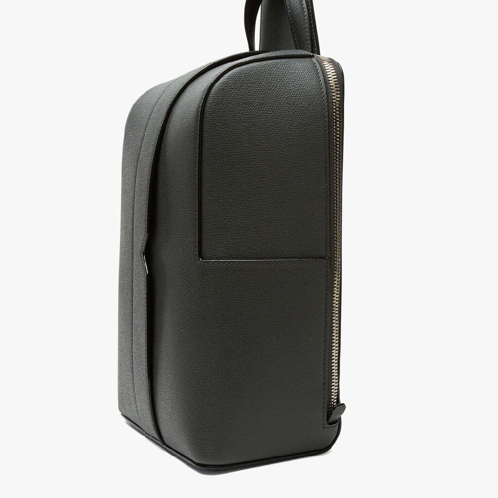 Valextra Zaino monospalla elegante in Pelle Grigia | Valextra V-Line Vendite Flash